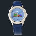 Little Train Design Kids' Watch<br><div class="desc">Little Train Design Kids' Watch with customisable text and background colour.</div>