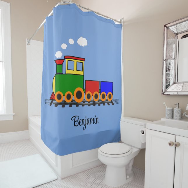 Little Train Shower Curtain (In Situ)