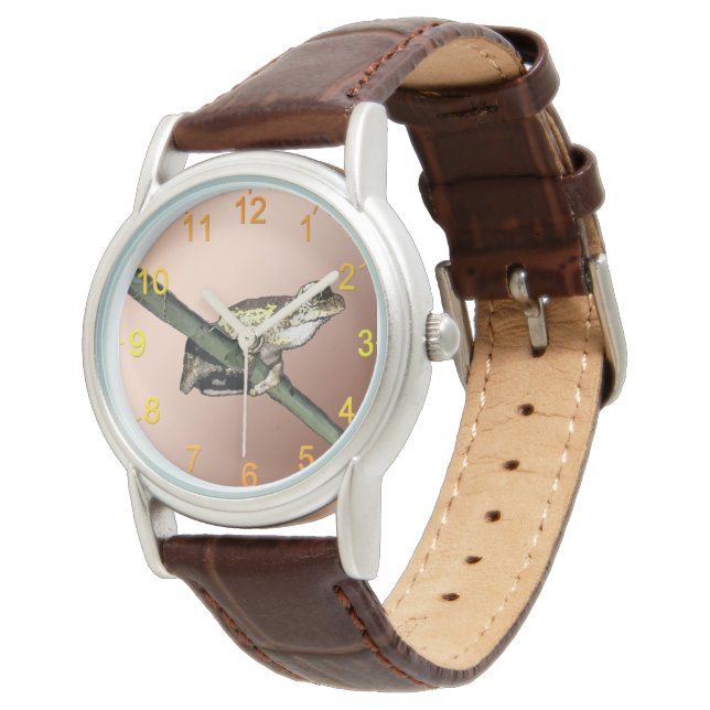 Little Tree Frog Oil Paint, Ladies Wristwatch (Angled)