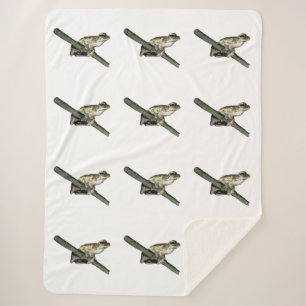 Little Tree Frog Oil Paint, Large Sherpa Blanket