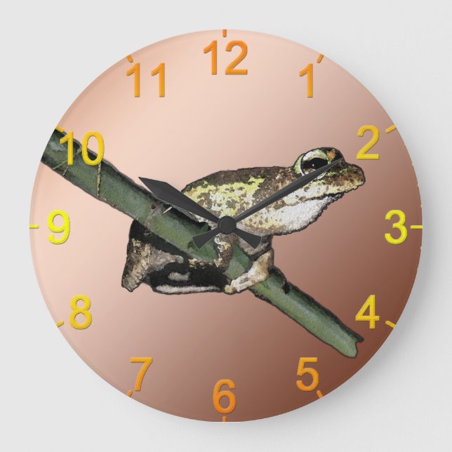 Little Tree Frog Oil Paint, Wall Clock (Front)
