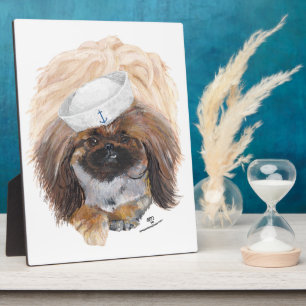 Little Tuffy Sailor Pekingese Dog Plaque