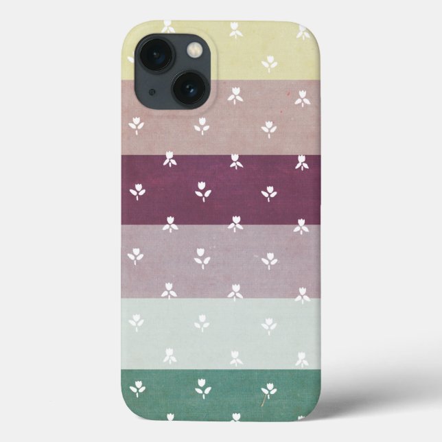 Little Tulips on Pastel Stripes Case-Mate iPhone Case (Back)