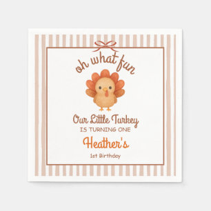 Little Turkey 1st Birthday Napkin