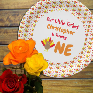 Little Turkey 1st Birthday Paper Plate