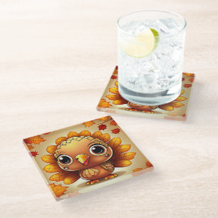 Little Turkey 3 Glass Coaster