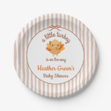 Little Turkey Baby Shower Paper Plates