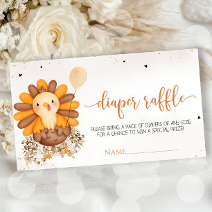 Little Turkey Baby Shower Thanksgiving Diaper Raff Enclosure Card