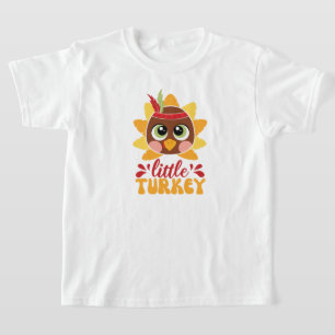 Little Turkey Boy Kids Thanksgiving T-Shirt