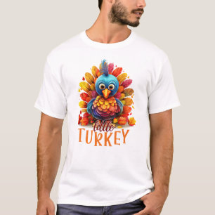 Little Turkey – Cute Colourful Cartoon Style T-Shirt