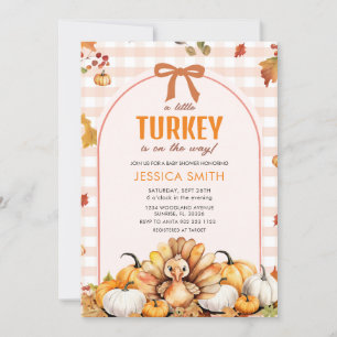Little Turkey Fall Autumn Pumpkin Baby Shower Invitation