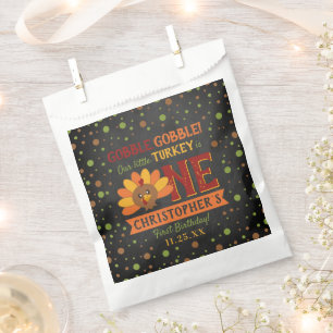 Little Turkey Fall Thanksgiving 1st Birthday Favour Bags