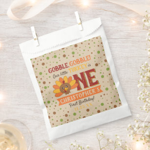 Little Turkey Fall Thanksgiving 1st Birthday Favour Bags