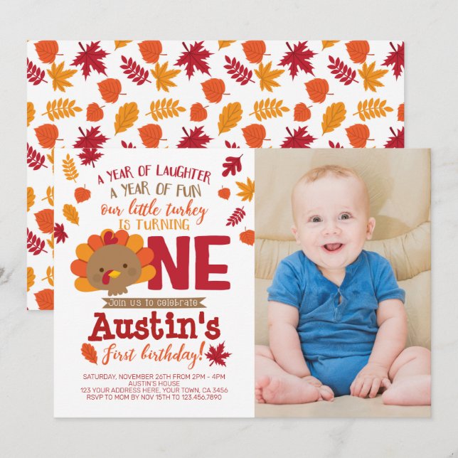 Little Turkey Invitation (Front/Back)
