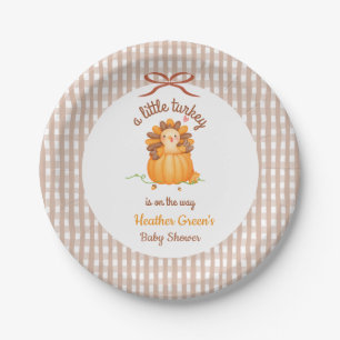 Little Turkey Is On The Way Baby Shower Paper Plate