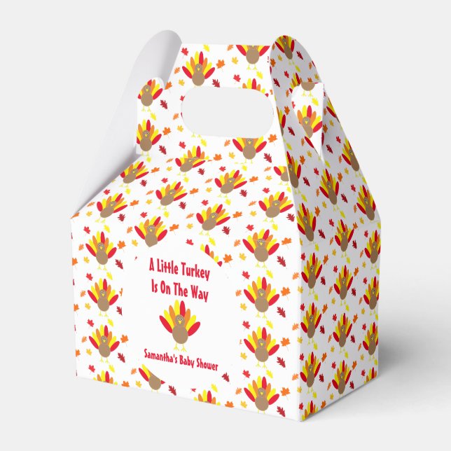 Little Turkey On The Way Favour Box (Front Side)