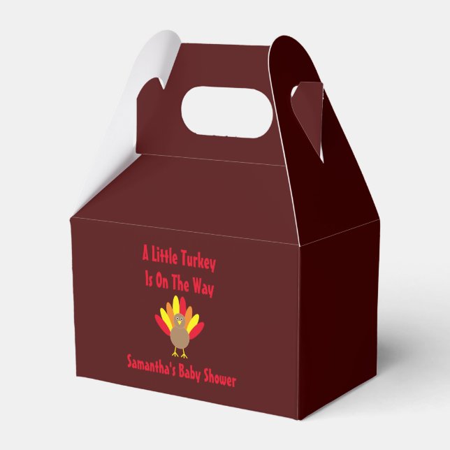 Little Turkey On The Way Favour Box (Front Side)