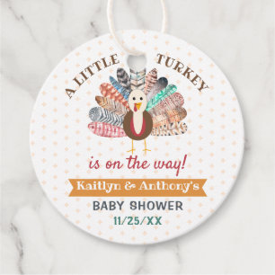 Little Turkey On The Way! Thanksgiving Baby Shower Favour Tags