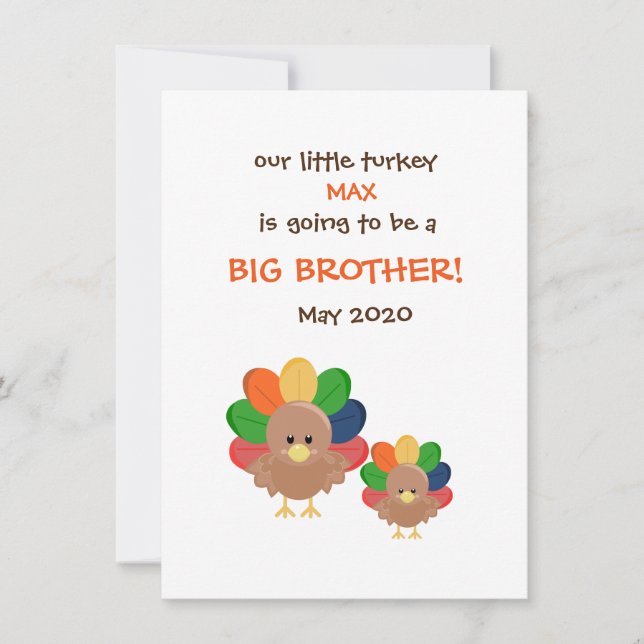 Little Turkey Pregnancy announcement (Front)