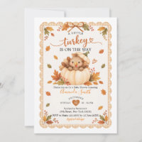 Little Turkey PUMPKIN Baby Shower Invitation