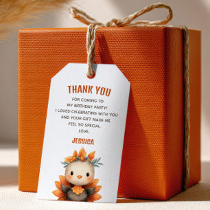 Little Turkey Thanksgiving 1st Birthday Thank You Gift Tags