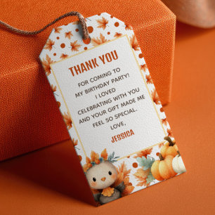 Little Turkey Thanksgiving 1st Birthday Thank You  Gift Tags