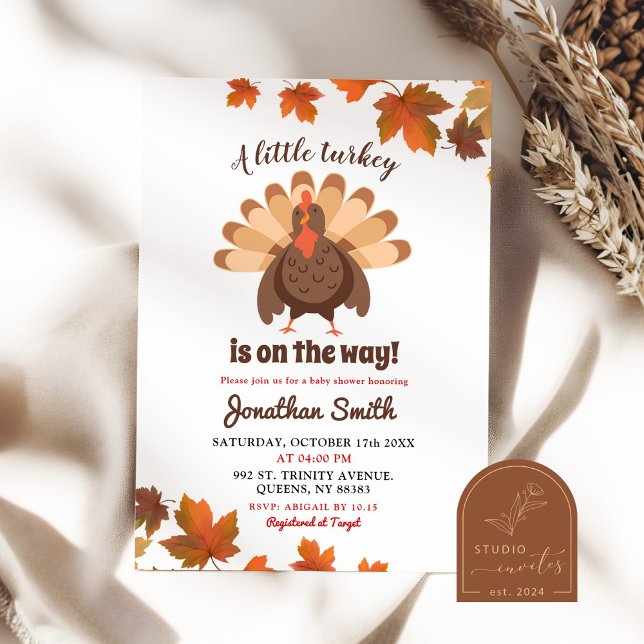 Little Turkey Thanksgiving Baby Shower Invitation (Creator Uploaded)