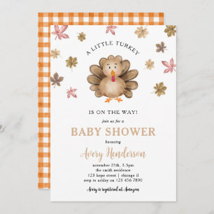 Little Turkey Thanksgiving Fall Baby Shower Invitation