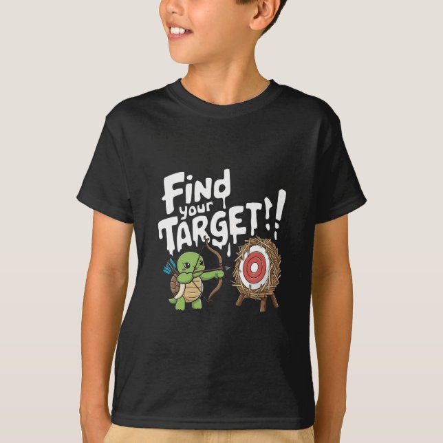 Little turtle aiming a bow an arrow T-Shirt (Front)