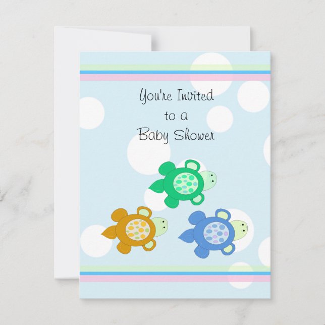 Little Turtles Baby Shower Invitation (Front)