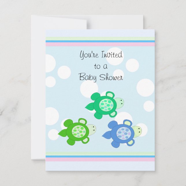 Little Turtles Baby Shower Invitation (Front)