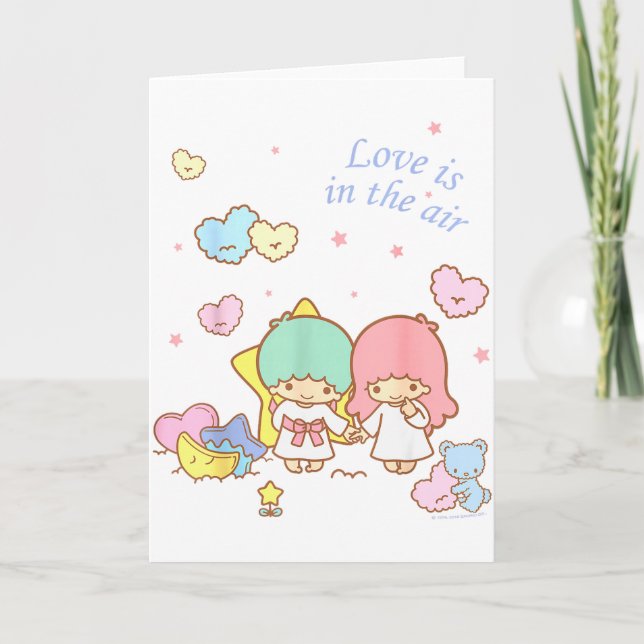 Little Twin Stars Love Is In The Air Valentine Tee Card (Front)