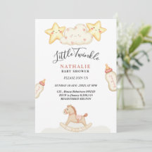 Little twinkle star dream baby shower invitation