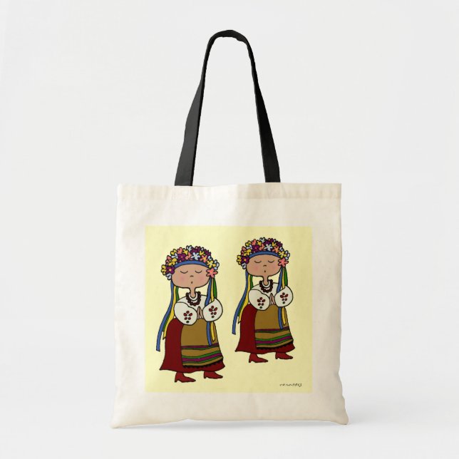 Little Ukrainian Dancer Ukrainian Folk Art Tote Bag (Front)