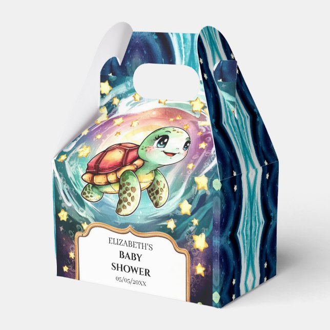 Little Under the Sea Turtle Baby Shower Favour Box (Front Side)