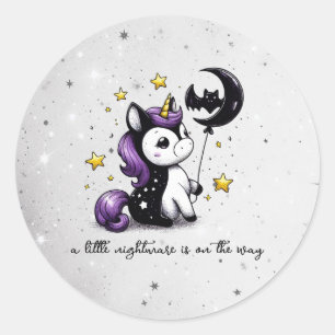 Little Unicorn Baby Shower Classic Round Sticker