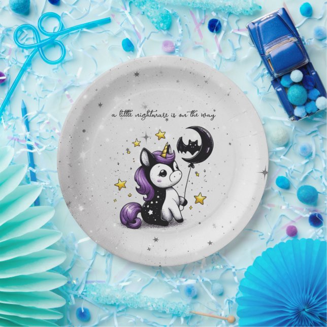 Little Unicorn Baby Shower Paper Plate (Party)