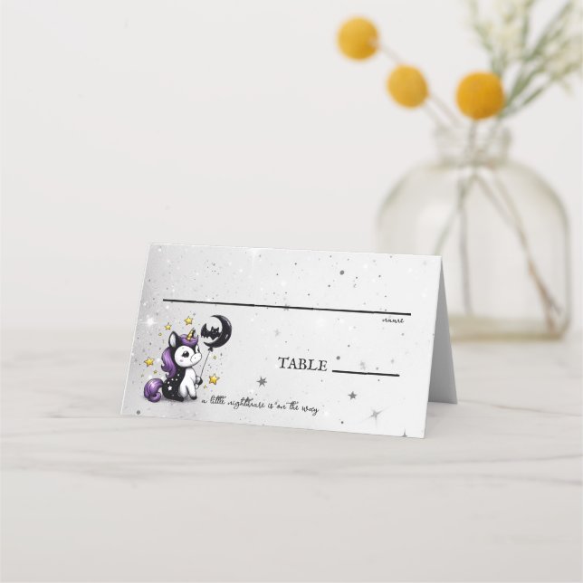 Little Unicorn Baby Shower Place Card (Front)