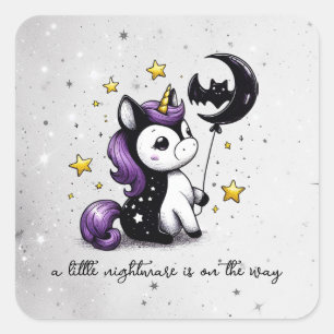 Little Unicorn Baby Shower Square Sticker