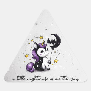Little Unicorn Baby Shower Triangle Sticker