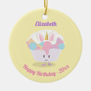 Little Unicorn Cupcake   Ornament