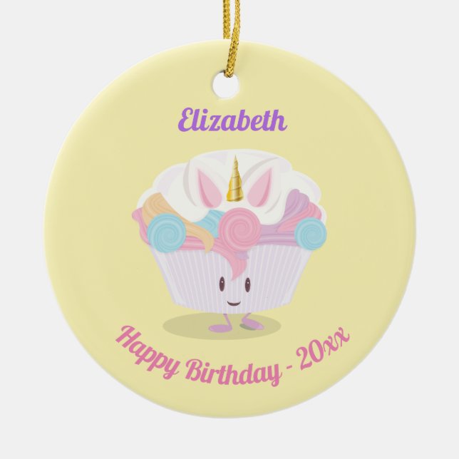 Little Unicorn Cupcake | Ornament (Front)