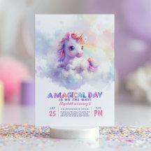 Little Unicorn Cute Soft Pastel Purple Birthday