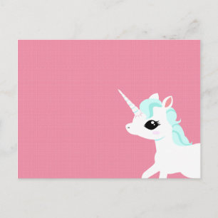 Little Unicorn with blue mane postcard