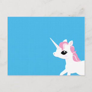 Little Unicorn with pink mane postcard