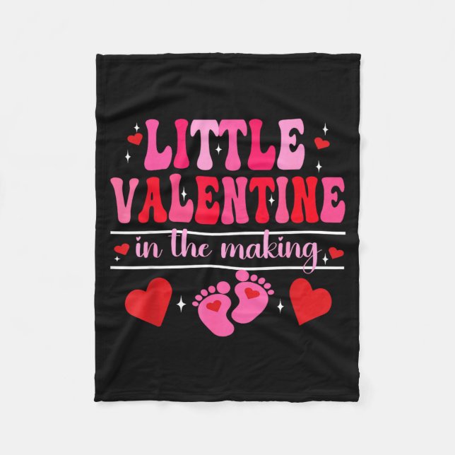 Little Valentine In The Making Valentine's Day Pre Fleece Blanket (Front)