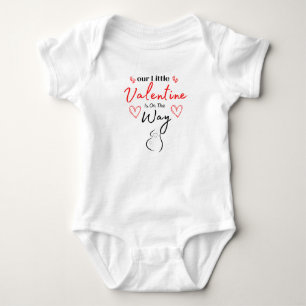 Little Valentine On The Way Pregnancy Announcement Baby Bodysuit