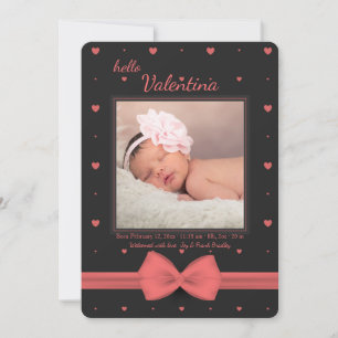 Little Valentine Photo Birth Announcement