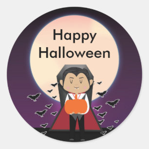 Little Vampire Dracula Halloween Party Stickers