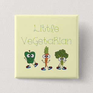 Little Vegetarian 15 Cm Square Badge